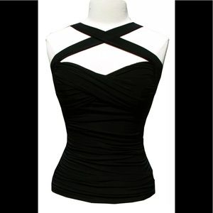 Pinup criss cross halter top
